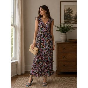 amur allegra floral knit midi dress | Dresses | Amur Crochet Maxi 3d Flower Appliqu In Purple Collection